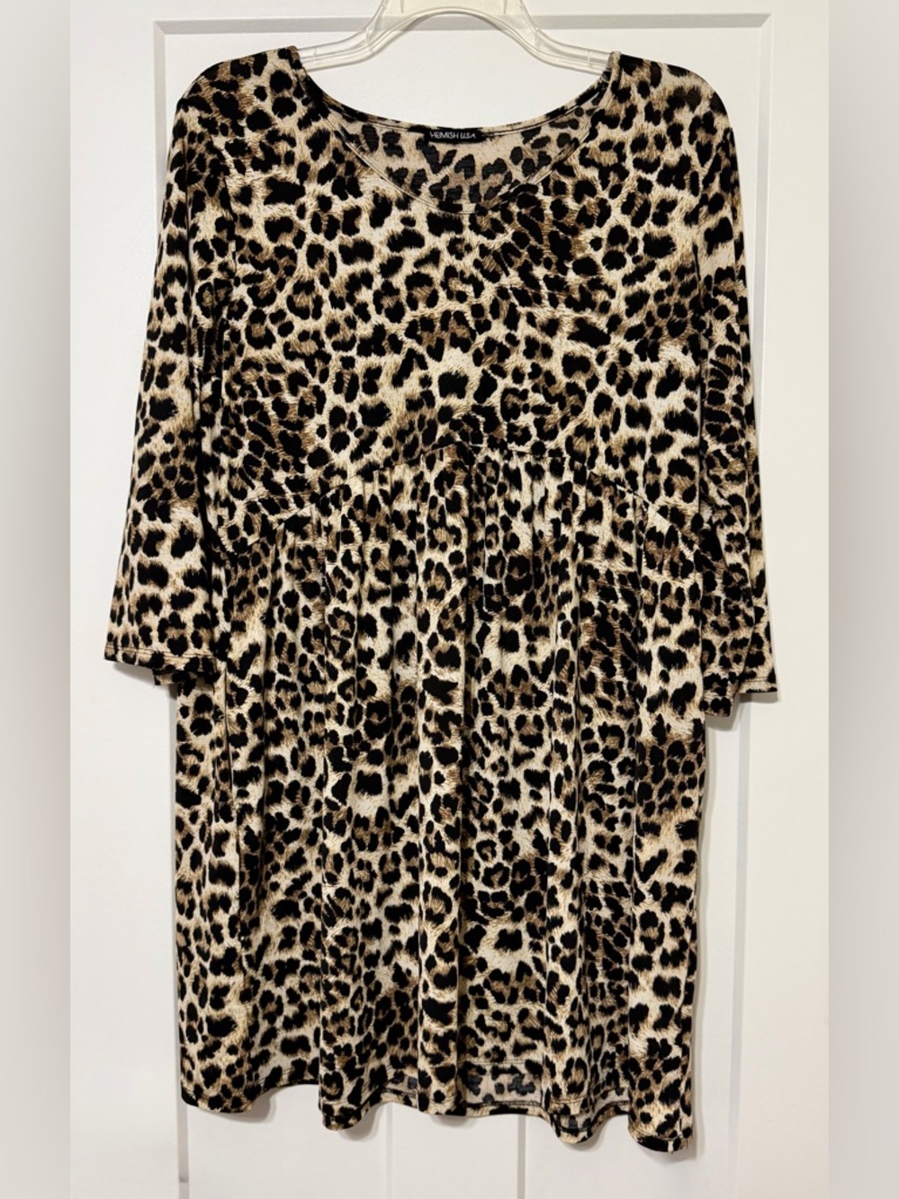 924: HEIMISH USA Leopard Print Midi Dress in Brown and Black - 2X